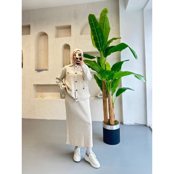 Sara Etekli Takım - Krem