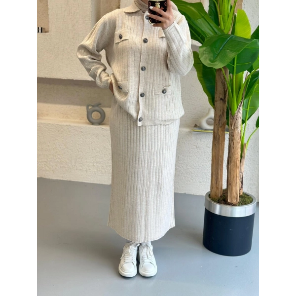 Sara Etekli Takım - Krem