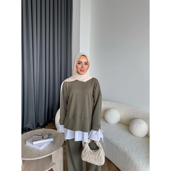 Seren Gömlek Detaylı Oysh Takım - Yeşil