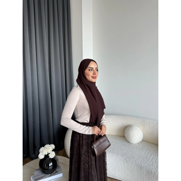 Sg - Dantel Detay Etek - Kahve