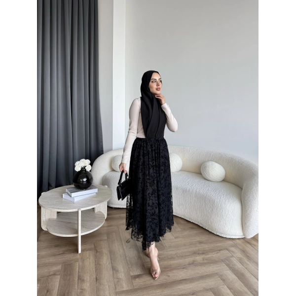 Sg - Dantel Detay Etek - Siyah