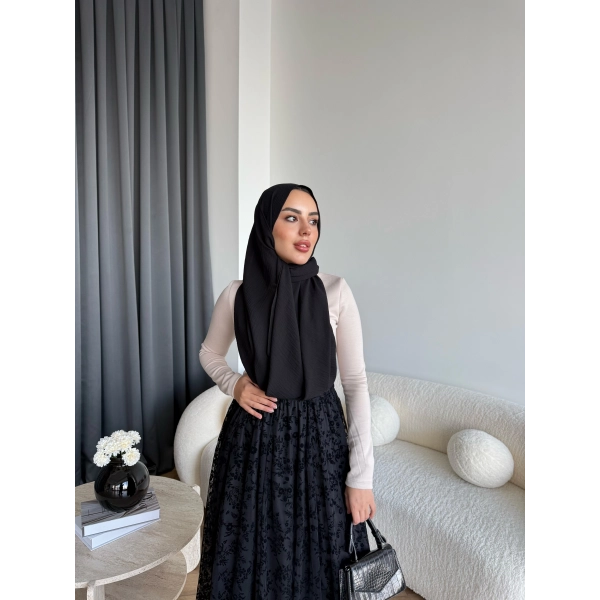 Sg - Dantel Detay Etek - Siyah