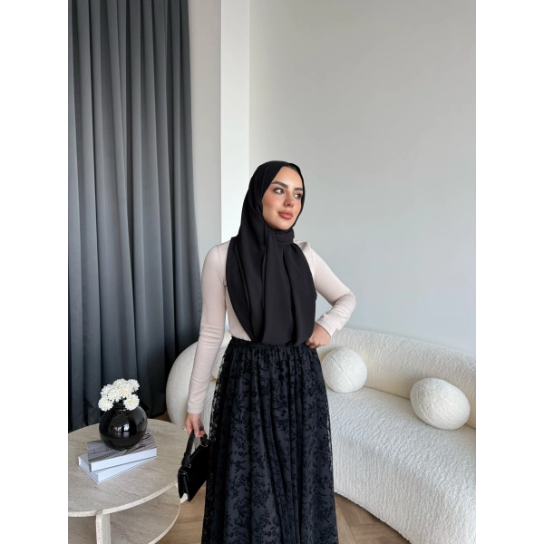 Sg - Dantel Detay Etek - Siyah