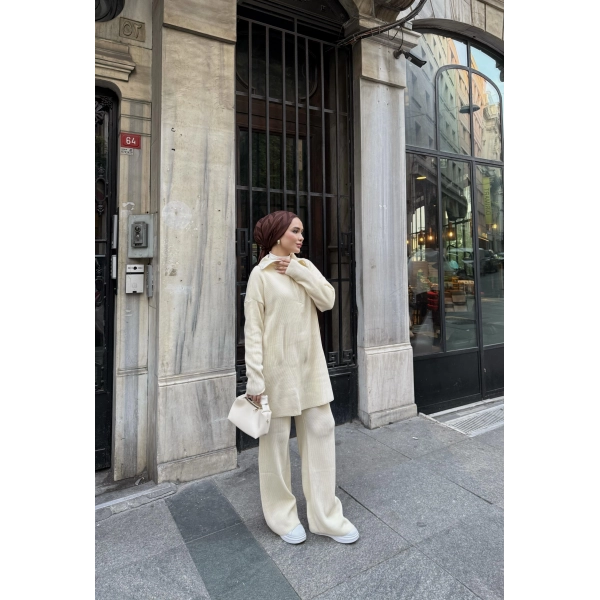 Sina Fermuarlı Takım - Bej