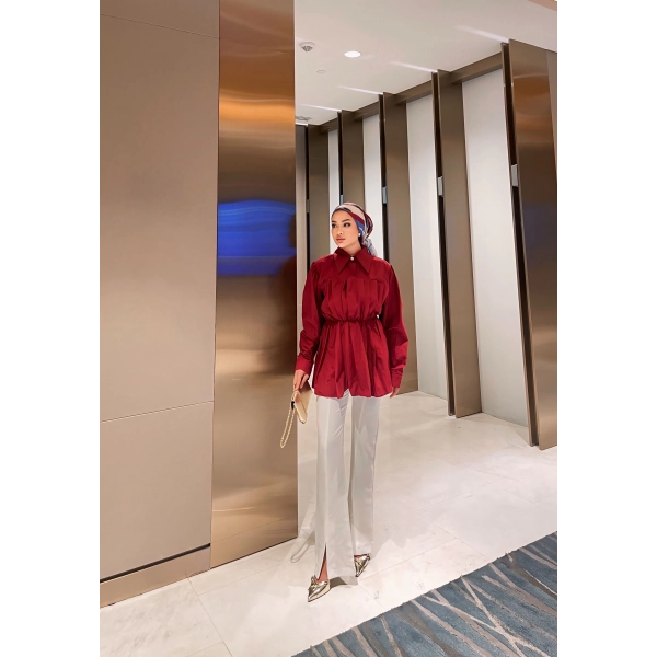 Splend Gömlek - Bordo