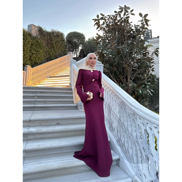 Sue Tasarım Elbise - Bordo