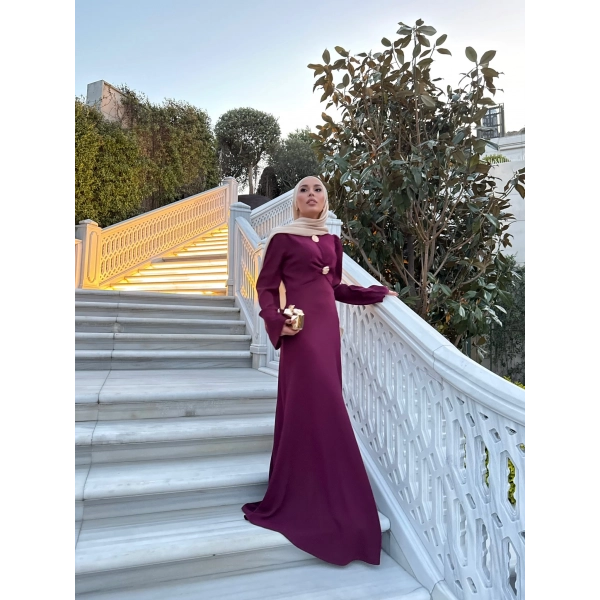 Sue Tasarım Elbise - Bordo