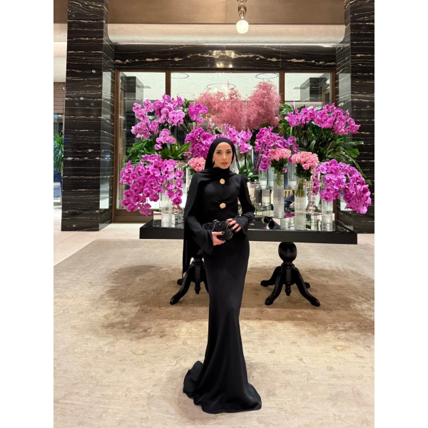 Sue Tasarım Elbise - Siyah ÖN SİPARİŞ