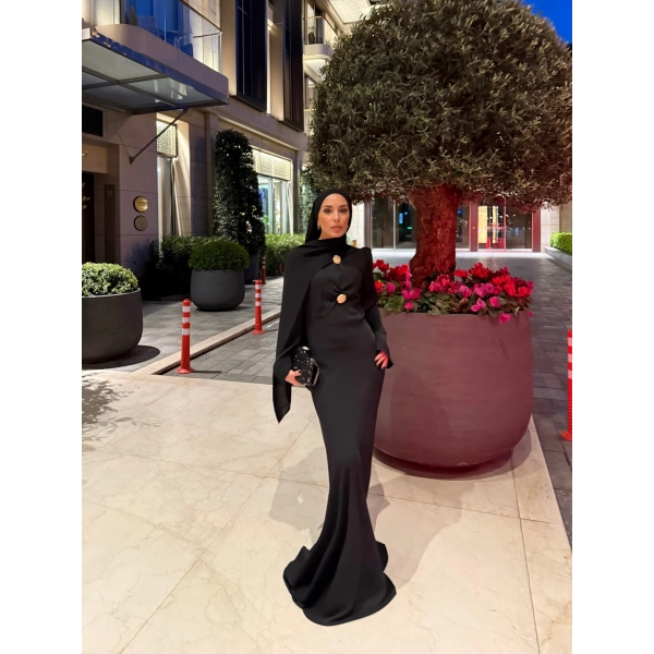 Sue Tasarım Elbise - Siyah ÖN SİPARİŞ