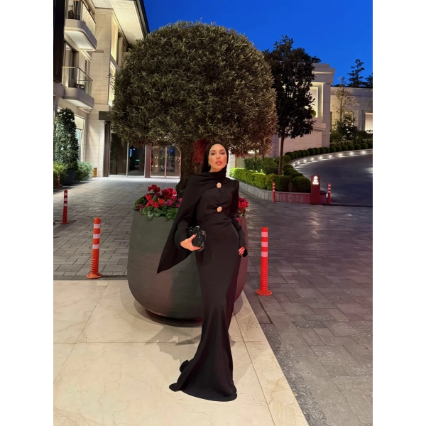 Sue Tasarım Elbise - Siyah ÖN SİPARİŞ