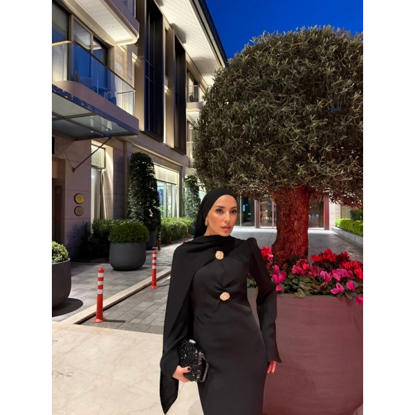 Sue Tasarım Elbise - Siyah ÖN SİPARİŞ