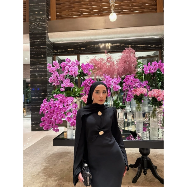 Sue Tasarım Elbise - Siyah ÖN SİPARİŞ