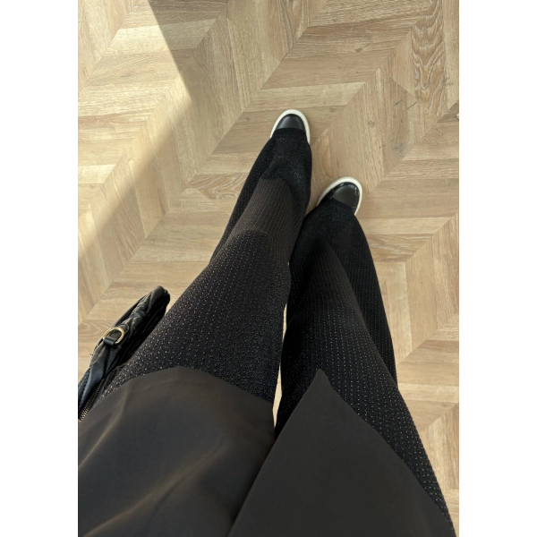 Taşlı Triko Pantolon - Siyah