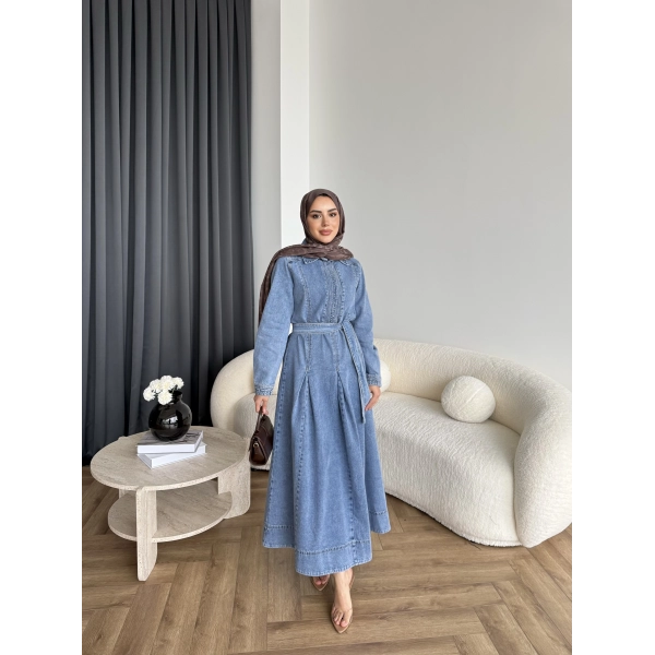 Tb - Esleni Kot Elbise - Açık Mavi