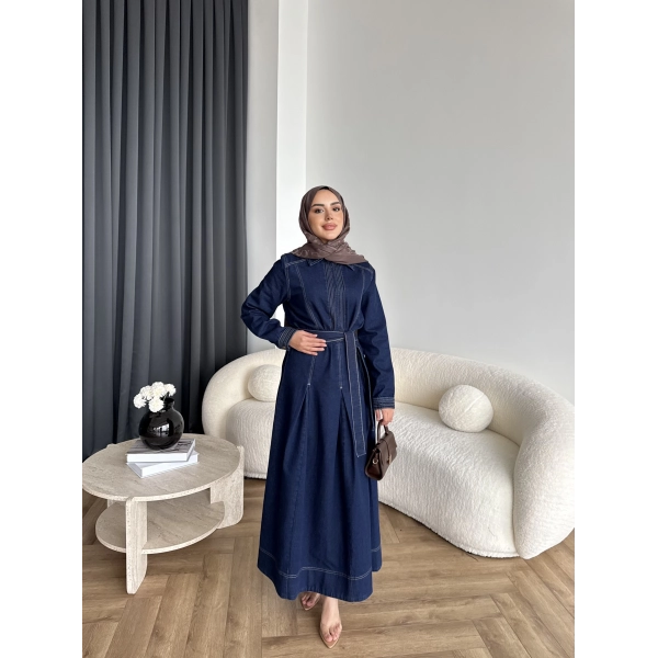 Tb - Esleni Kot Elbise - Koyu Mavi