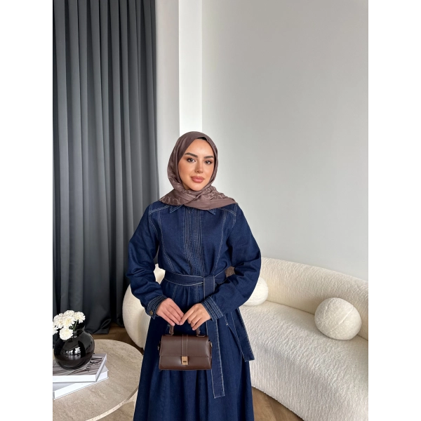 Tb - Esleni Kot Elbise - Koyu Mavi