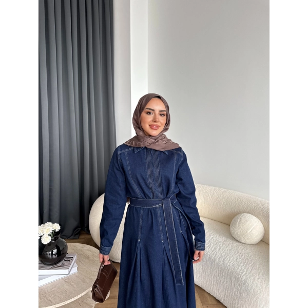 Tb - Esleni Kot Elbise - Koyu Mavi