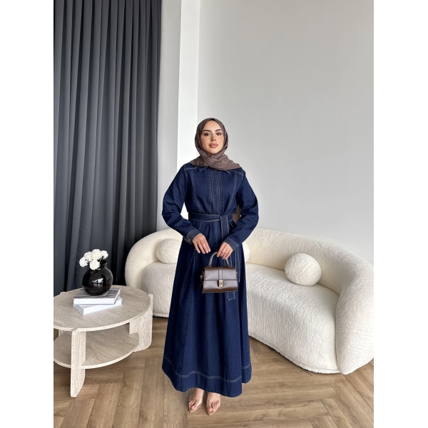 Tb - Esleni Kot Elbise - Koyu Mavi