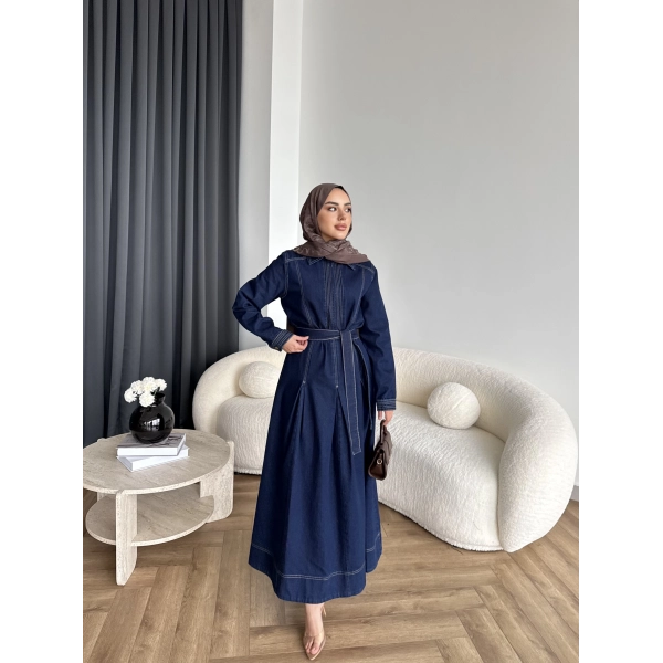 Tb - Esleni Kot Elbise - Koyu Mavi