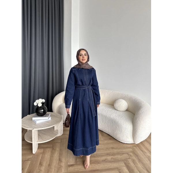 Tb - Esleni Kot Elbise - Koyu Mavi