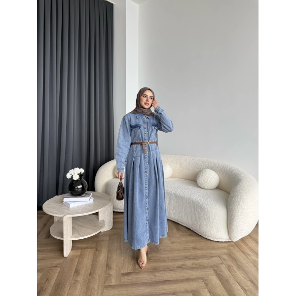 Tb - Lilas Kot Elbise - Açık Mavi