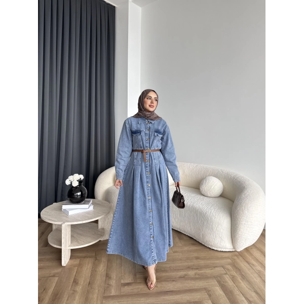 Tb - Lilas Kot Elbise - Açık Mavi