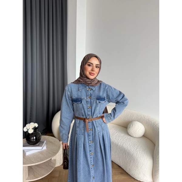 Tb - Lilas Kot Elbise - Açık Mavi