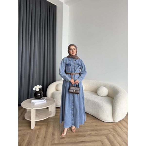 Tb - Lilas Kot Elbise - Açık Mavi