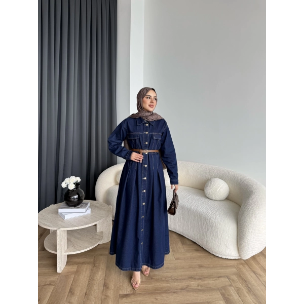 Tb - Lilas Kot Elbise - Koyu Mavi