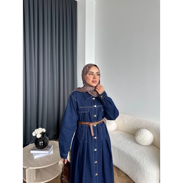 Tb - Lilas Kot Elbise - Koyu Mavi