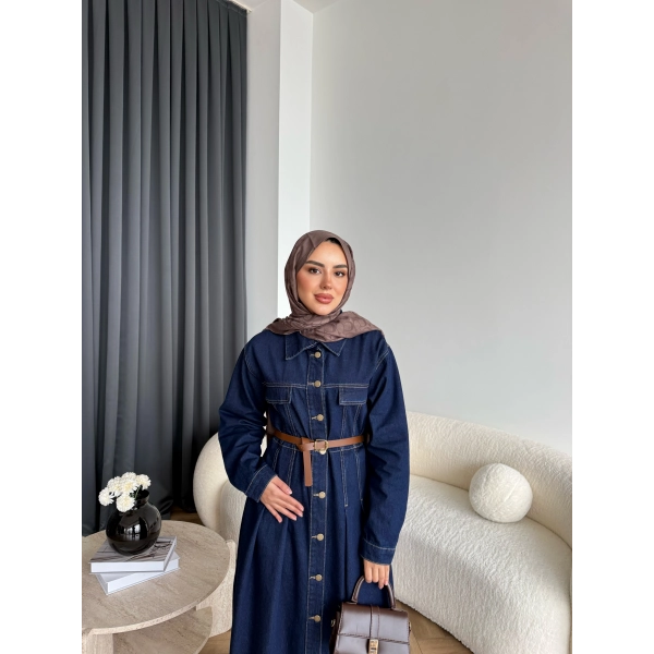 Tb - Lilas Kot Elbise - Koyu Mavi