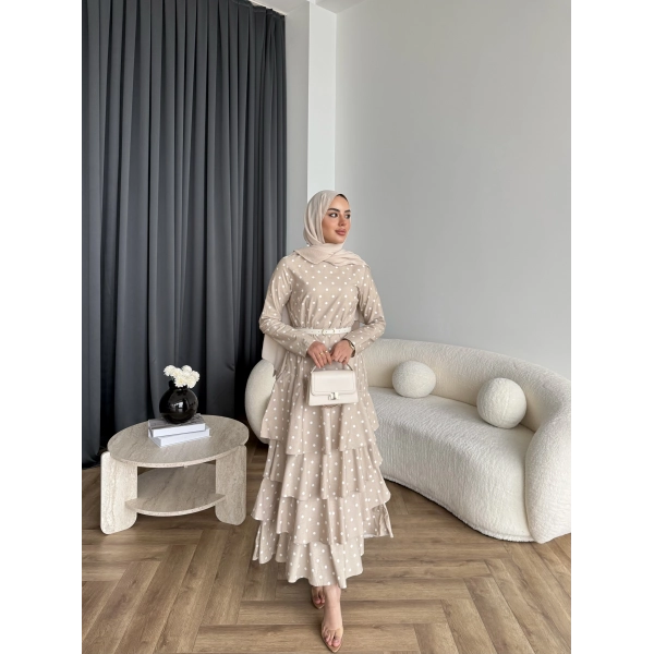 Tb - Ponpon Kat Kat Elbise - Bej