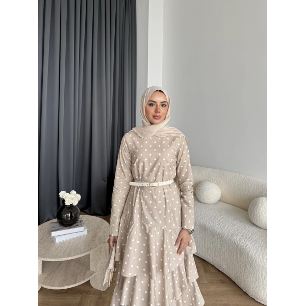 Tb - Ponpon Kat Kat Elbise - Bej