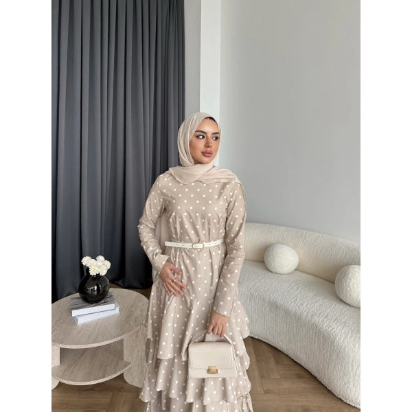 Tb - Ponpon Kat Kat Elbise - Bej