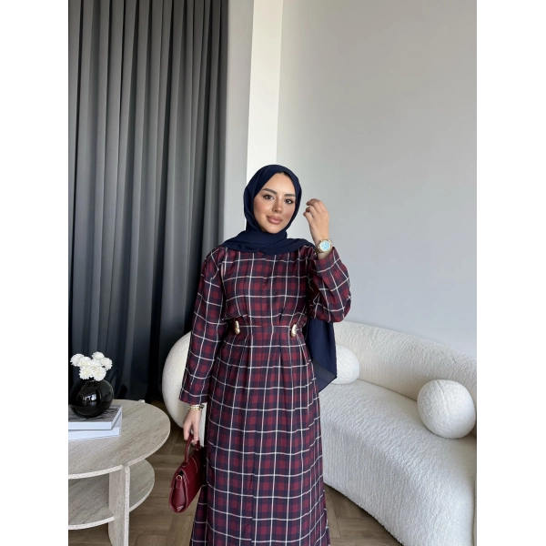 Tb - Wespa Kareli Elbise - Bordo