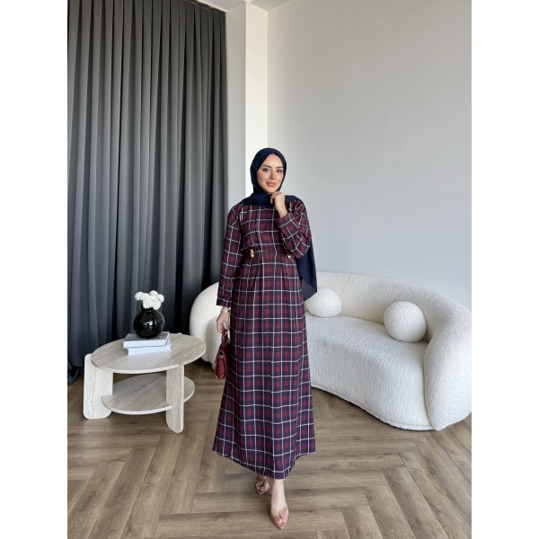 Tb - Wespa Kareli Elbise - Bordo