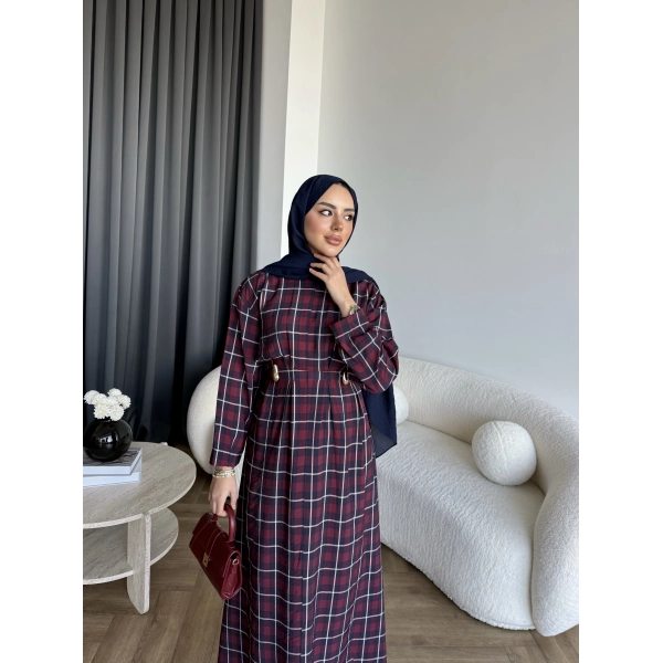 Tb - Wespa Kareli Elbise - Bordo