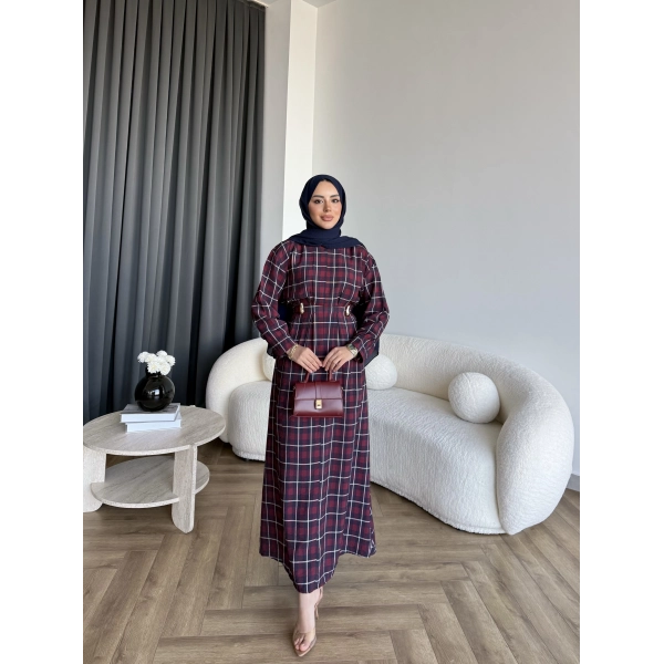 Tb - Wespa Kareli Elbise - Bordo