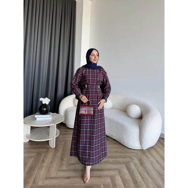 Tb - Wespa Kareli Elbise - Bordo