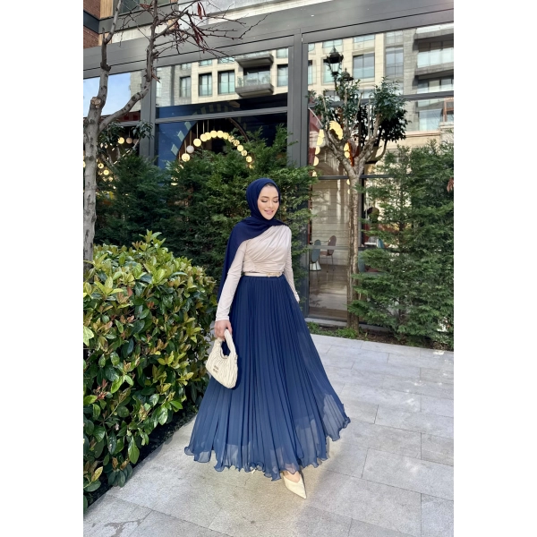 Tül Etek - Lacivert