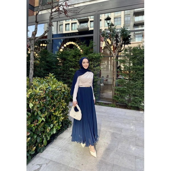 Tül Etek - Lacivert