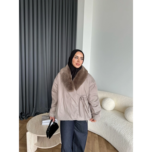 Wilma Kürk Detaylı Mont - Vizon