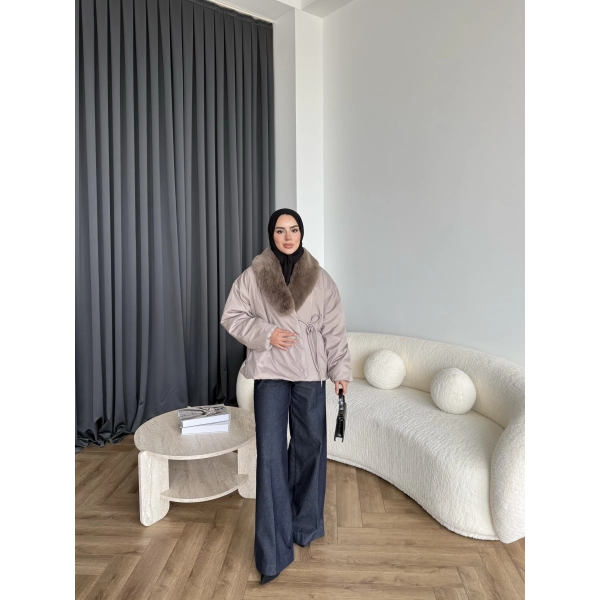 Wilma Kürk Detaylı Mont - Vizon