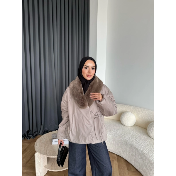 Wilma Kürk Detaylı Mont - Vizon