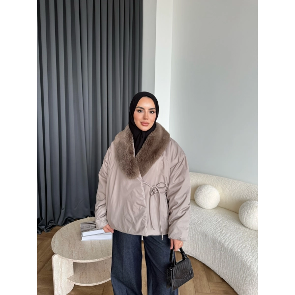 Wilma Kürk Detaylı Mont - Vizon