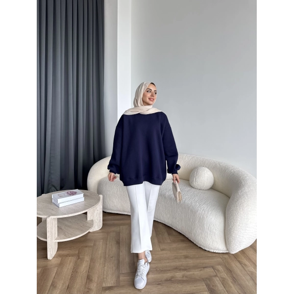 Yds-Oversize 3 İplik Sweat - Lacivert