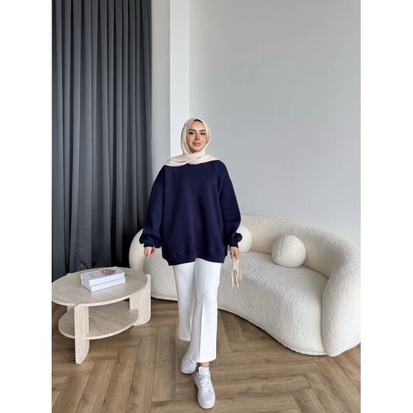 Yds-Oversize 3 İplik Sweat - Lacivert