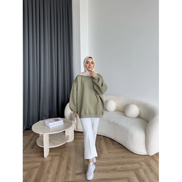 Yds-Oversize 3 İplik Sweat - Yeşil