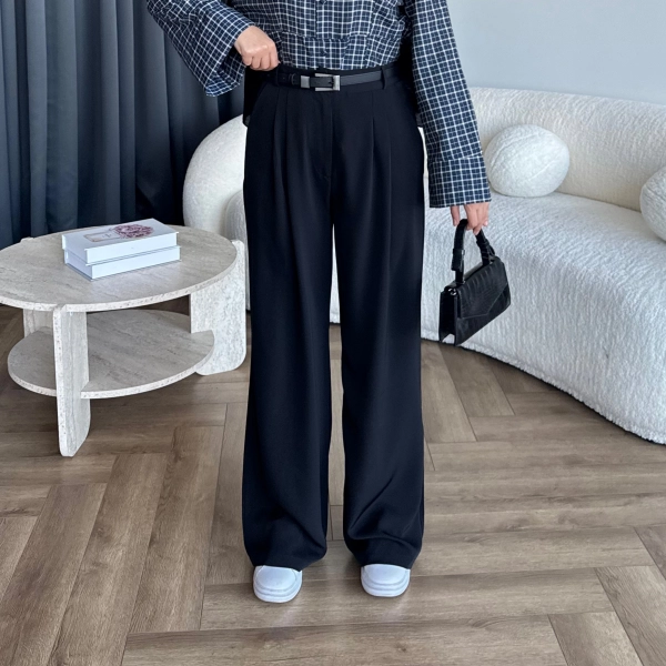 Zeyns Kumaş Palazzo Pantolon - Siyah