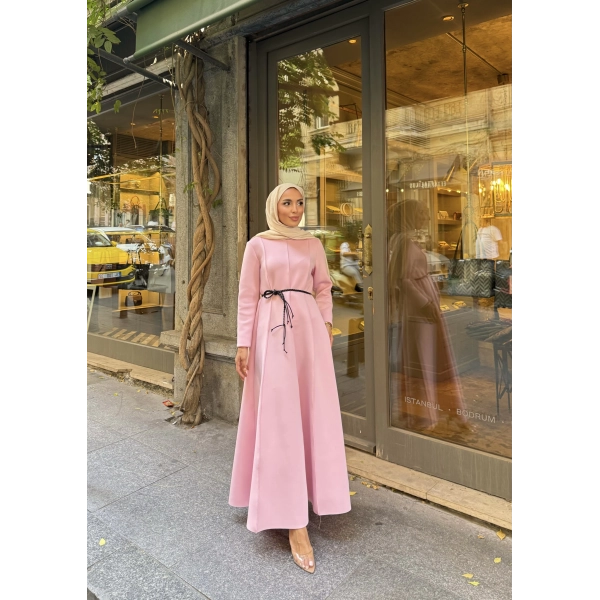 Zühre Puf Elbise - Pembe
